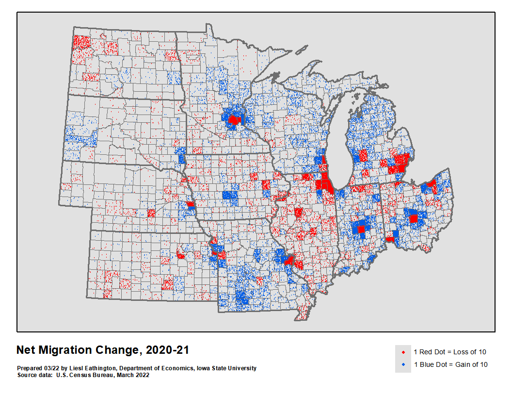 Components Of Population Change In The Midwest 2020 21 Iowa